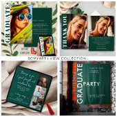 Moderne Emerald Green Personalisiert Graduation Pa Pappteller