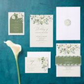 Moderne botanische grüne Hochzeit Einladung (Personalisiere diese Kollektion eines unabhängigen Creators.)