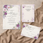 Elegante Botanische Lavendel Lila Florale Hochzeit Programm (Personalisiere diese Kollektion eines unabhängigen Creators.)