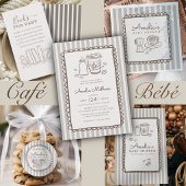 Moderne Café Bébé Handgezeichnete Babyparty Serviette