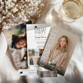 Modern Casual  black white name card graduation Mini Visitenkarte