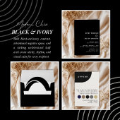 Modern Chic Black and Ivory Details Begleitkarte