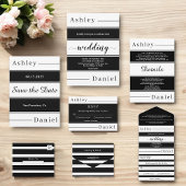 Elegante Schwarz-Weiß Streifen Delikate Hochzeit Tischnummer