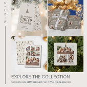 Moderne Weihnachtsbäume Beige Satinband