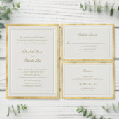 Modern Classic Formal Elevated Gold Ecru Wedding Save The Date (Personalisiere diese Kollektion eines unabhängigen Creators.)