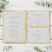 Formal Modern Classic Elevated Gold Ivory Wedding Einladung (Personalisiere diese Kollektion eines unabhängigen Creators.)