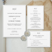 Moderne, elegante White Monogram Wedding Bar Sockelschild