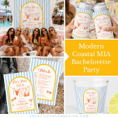 Modern Coastal Bachelorette Party Backdrop Banner Wandteppich