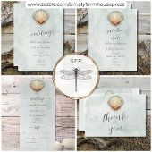 Moderne Küste Seashell Aqua Wedding Save The Date