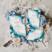 Modern Coastal Seashell Watercolor Wedding Einladung