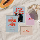 Retro farbenfrohe helle Funky Bold moderne Hochzei Save The Date