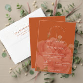 Terracotta Rust Floral Monogram Hübsche Hochzeit All In One Einladung (Personalisieren Sie die Kollektion dieses unabhängigen Creators. Test)