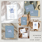 Modern Denim Blue Jean Baby Shower  Einladung