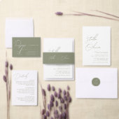 Elegante Calligraphy Sage Green Meal Wedding RSVP Karte (Personalisiere diese Kollektion eines unabhängigen Creators.)