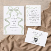 HAUSHALTSMITTEL - Grüne Bow-Monogramm-Hochzeit (Personalisiere diese Kollektion eines unabhängigen Creators.)