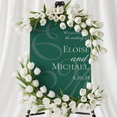 Modern Sage Green Playing Card Wedding Guest Book Poster