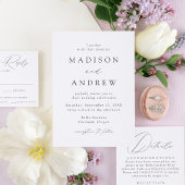 Moderne, elegante Schwarze Script-Hochzeit Platzkarte