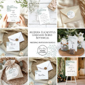 Eukalyptus Greenery Boho Elegante Table Card Tischnummer