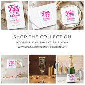 Modern 50 and Fabulous Pink 50th Birthday Party Einladung