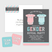 Junge oder Mädchen Aqua und Pink Gender Reveal Par Quadratischer Aufkleber