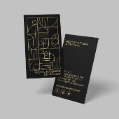 Moderner geometrischer Art Deco Grau/Schwarz Desig Visitenkarte