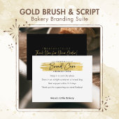 Modern Gold Brush Stroke Bread Care Instructions Dankeskarte