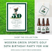 Modern Green Sports Golf Birthday  Dankeskarte