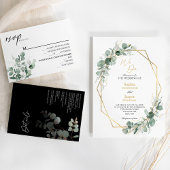 Programm "Modernes Greenery Black Wedding Folded"
