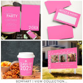 Moderne Personalisierte, kaltrosa Graduierungspart Serviette