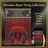Modern Music Party Karaoke Birthday Paper Napkins Serviette