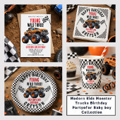 Moderne Kinder Monster Trucks Geburtstagsparty Partyhütchen