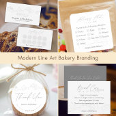 Modern Bakery Line Art Ingredient Product Runder Aufkleber