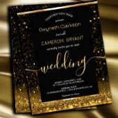 Modernes Luxus-Gold-Black-Glitzern Einladung