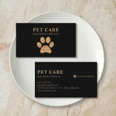 Moderner Luxus Golden Paw Pet Grooming Service Visitenkarte