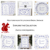 Mittelmeerblaue Wildblumen-Brautparty Serviette