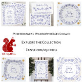 Mittelmeerblaue Baby Shower mit Wildblumen Pappteller