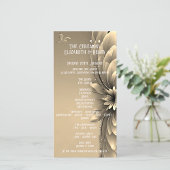 Moderne Metallic Gold Floral Wedding Einladung Weinetikett