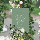 Modern minimal script geometric mustard birthday  einladung