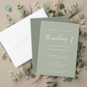 Minimal Sage Grünhandgeschriebenes Skript Hochzeit Begleitkarte (Personalisieren Sie die Kollektion dieses unabhängigen Creators. Test)
