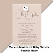 Modern Minimalist Baby Shower | Powder Blush Rechteckiger Pappuntersetzer
