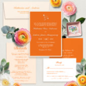 Moderne Minimalistische Orangenpfeife Einladung