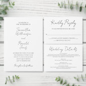 White Modern Minimalistisch Calligraphy Wedding Me Einladung (Personalisiere diese Kollektion eines unabhängigen Creators.)