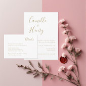 Moderne Minimalistische handgeschriebene Gold Eleg Serviette