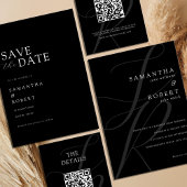 Moderne Minimalistische Monogram Black and White W Begleitkarte