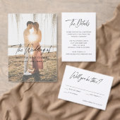 Modernes Minimalistisches Hochzeitsprogramm mit Fo Fächer (Personalisiere diese Kollektion eines unabhängigen Creators.)