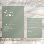 Windeln Raffle Sage Green Minimalistisch Baby Dusc Begleitkarte