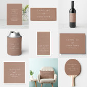 Moderne Minimal Script Custom Wedding Mocha Brown Lendenkissen