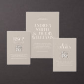 Moderne Minimalistische Taupe Beige Chic Wedding Save The Date (Personalisiere diese Kollektion eines unabhängigen Creators.)