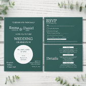 Moderne minimalistische dunkelgrüne Save-the-Date- Save The Date (Personalisiere diese Kollektion eines unabhängigen Creators.)