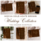 Mocha Gold Achat Braune Hochzeit Tischnummer